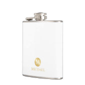 Luxury White en Gold-gepersonaliseerd monogram Heupfles (Links)