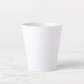 Luxury White en Gold-gepersonaliseerd monogram Latte Mok (Voorkant)