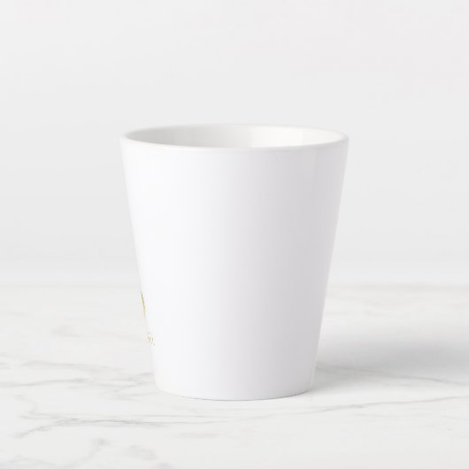Luxury White en Gold-gepersonaliseerd monogram Latte Mok (Voorkant)