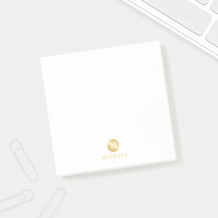 Luxury White en Gold-gepersonaliseerd monogram Post-it® Notes