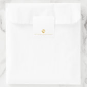 Luxury White en Gold-gepersonaliseerd monogram Vierkante Sticker (Tas)