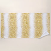 Luxury White Gold Glitter Strandlaken (Voorkant)