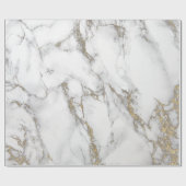 Luxury White Gold Grey Carrara Marble Stone VIP Cadeaupapier (Vlak)