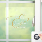 Luxury White & Gold Minimal Classy Custom Wedding Raamsticker (Huis)
