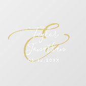 Luxury White & Gold Minimal Classy Custom Wedding Raamsticker (Vel)