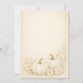 Luxury White & Gold Pumpkin Baby Shower Invitation (Dos)