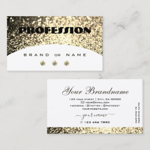 Luxury White Gold Sparking Glitter met Diamonds Visitekaartje
