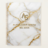 Luxury White Marble Gold Monogram Real Estate  (Devant)