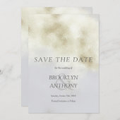 Luxury White Opal Save The Date (Voorkant / Achterkant)