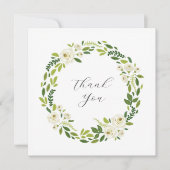 Luxury White Rose Floral Frame  Bedankkaart (Voorkant)