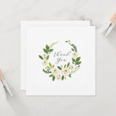 Luxury White Rose Floral Frame  Kaart (Voorkant / Achterkant in situ)