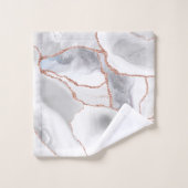 Luxury White Rose Gold Agate Geode Glitter Bad Handdoek (Wasdoekje)