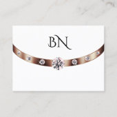 Luxury White Rose Gold met monogram en diamanten Visitekaartje (Voorkant)