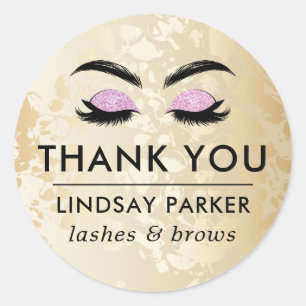 Luxury Wimper / Wenkbrauw Artiest Bedankt Sticker