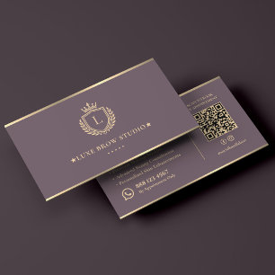 Luxury Wimper Wenkbrauw Artiest Crest Stof Mauve Visitekaartje