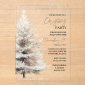 Luxury Winter Holiday Acryl Uitnodigingen (Voorkant)