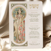 Luxus Menu Wedding Art Nouveau door Mucha Kaart