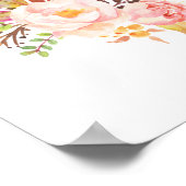 Luxus Roze Blush Bloemengoud Kader Zitplaatskaart Poster (Hoek)