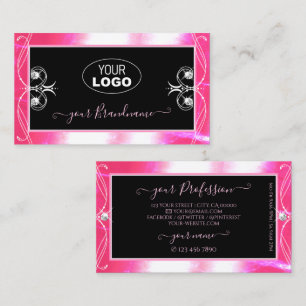 Luxuy Black Pink Sparkle Jewels Ornamenten Voeg Lo Visitekaartje