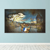 LUZERN Grunge - Canvas Afdruk (Insitu (Houten vloer))