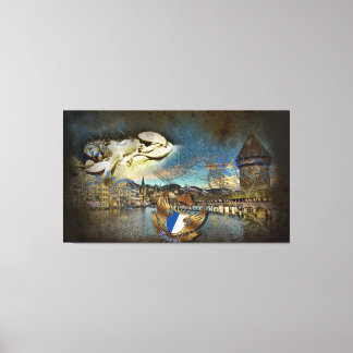 LUZERN  Grunge - Canvas Afdruk