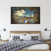 LUZERN Grunge - Canvas Afdruk (Insitu (Slaapkamer))