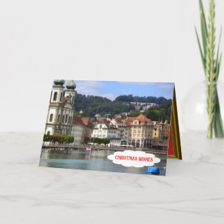 Luzern, jezuïetenkerk en rivier feestdagen kaart
