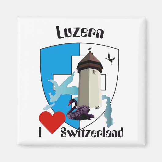 Luzern Schweiz Magnet Magneet (Voorkant)