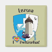 Luzern Schweiz Magnet Magneet (Voorkant)
