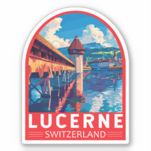 Luzern Zwitserland Reizen Kunst Vintage Sticker
