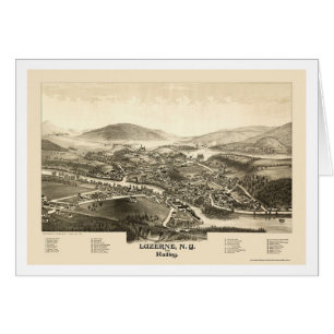 Luzerne et Hadley, carte panoramique de NY - 1887