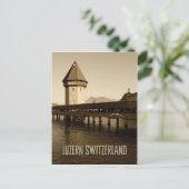 Luzerne Kapelbrug in Zwitserland Briefkaart (Staand voorkant)