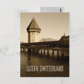 Luzerne Kapelbrug in Zwitserland Briefkaart (Voorkant / Achterkant)