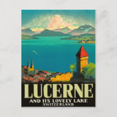 Luzerne, Zwitserland, uitzicht op meer en bergen Briefkaart (Voorkant)