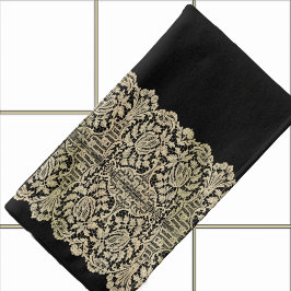 Luzurious Gold Lace op zwarte badhanddoek Set Bad Handdoek