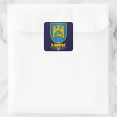 Lviv COA Vierkante Sticker (Tas)