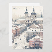 Lviv Holiday Elegance - Carte de Noël Aquarelle (Devant / Derrière)