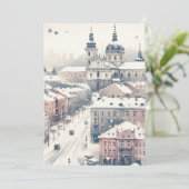 Lviv Holiday Elegance - Carte de Noël Aquarelle (Debout devant)