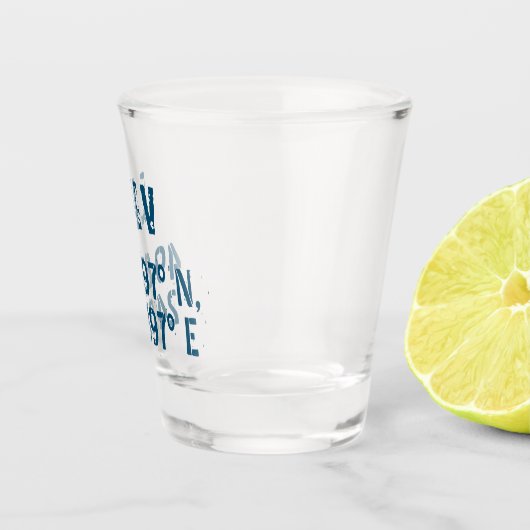Lviv Oekraïne - Breedtegraad & lengtegraad Shot Glas (Rechts)