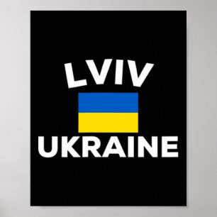 Lviv Oekraïne Oekraïense Vlag Land Stad Toerist S Poster
