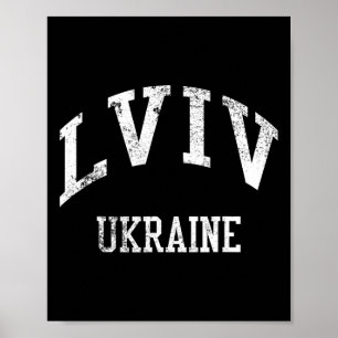 Lviv Oekraine Retro 70s Hogeschool Sportstijl Poster