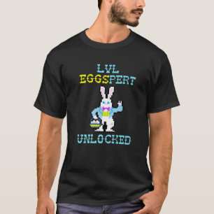 LVL Eggspert Unlocked Funny Gaming Egg Hunt Pasen T-shirt