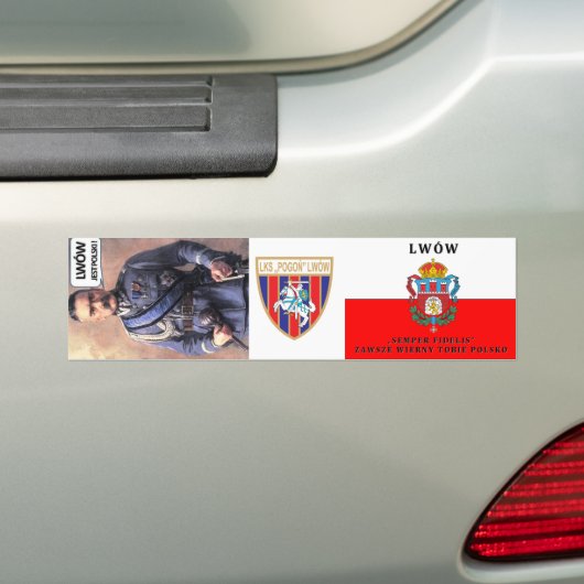 Lwów Piłsudski Pogoń Lwów Bumpersticker (Op auto)
