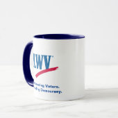 LWV-Mok met blauwe accent. Mok (Voorkant links)