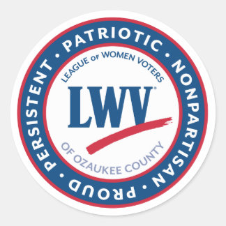 LWVOZ PATRIOTISCH ・ NONPARTISAN ・ PROUD ・ PERSISTE RONDE STICKER