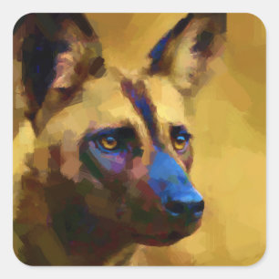 Lycaon Pictus Vierkante Sticker