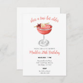 Lychee Martini Invitation d'anniversaire (Devant / Derrière)