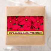 Lycheerose poinsettia étiquette (En situation)