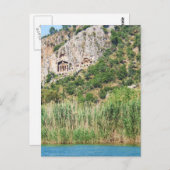 Lycian Rock Tombs, Dalyan, Turkije Briefkaart (Voorkant / Achterkant)