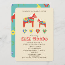 Lycka Till Baby shower Invitation
